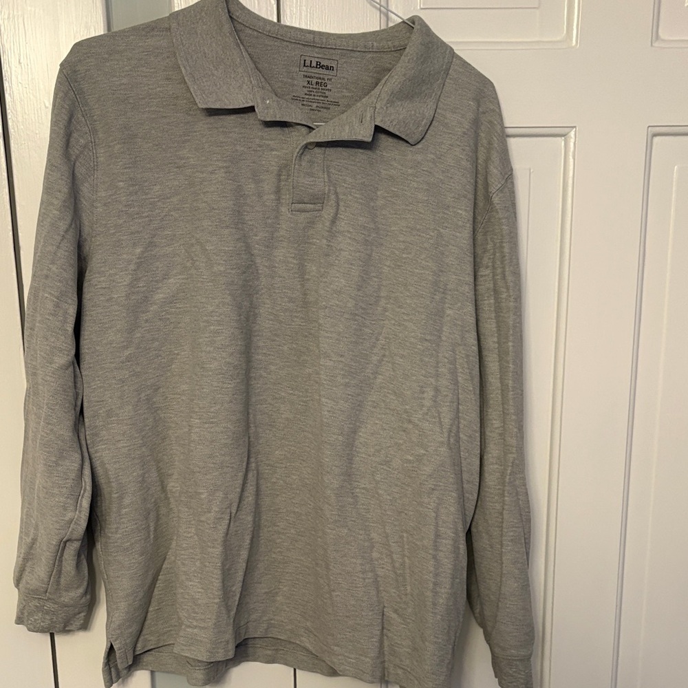 L.L. Bean Men's Light Gray Polo Shirt